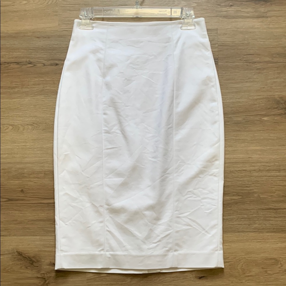 Banana Republic White Knee-Length Pencil Skirt